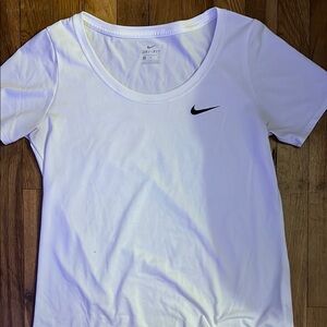 Nike White Fitted Short Sleeve T-Shirt